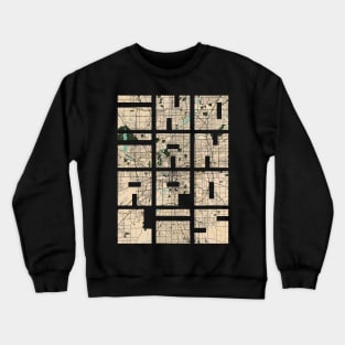 Indianapolis, USA City Map Typography - Vintage Crewneck Sweatshirt